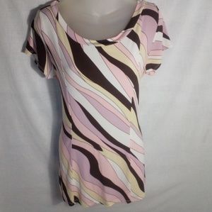 DJ Summers Pink and Brown Top XL
